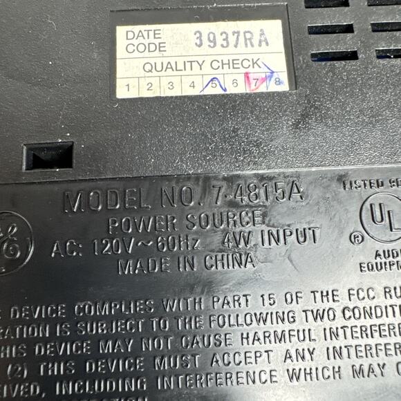 General Electric GE Model 7-4815A Digital Alarm Clock AM/FM Radio Tested Working - Picture 3 of 4
